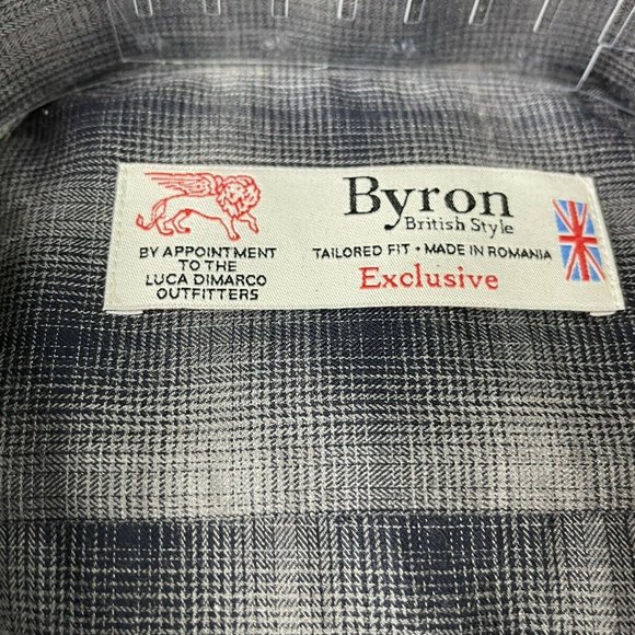 Luxury Byron British Style Italian Gray Cotton 2 Ply Casual Button XL NWT $198 - Picture 4 of 4